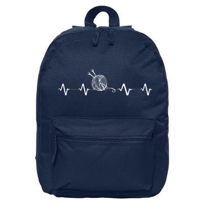 Funny Knitting Knitter Yarn Heartbeat 16 in Basic Backpack