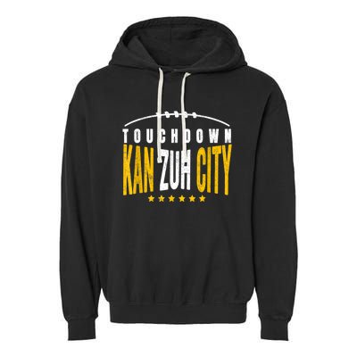 Fanatic KC Kansas City Touchdown KanzuhCity Red Kc TD Zone Garment-Dyed Fleece Hoodie