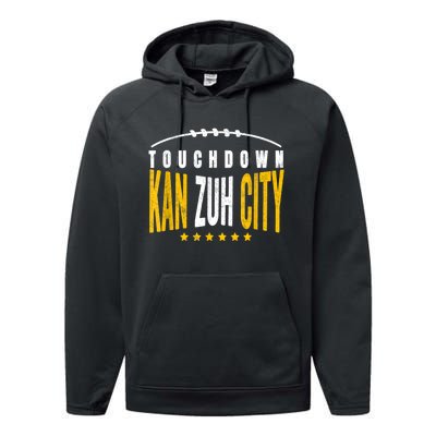 Fanatic KC Kansas City Touchdown KanzuhCity Red Kc TD Zone Performance Fleece Hoodie