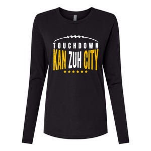 Fanatic KC Kansas City Touchdown KanzuhCity Red Kc TD Zone Womens Cotton Relaxed Long Sleeve T-Shirt