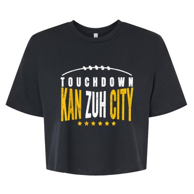 Fanatic KC Kansas City Touchdown KanzuhCity Red Kc TD Zone Bella+Canvas Jersey Crop Tee