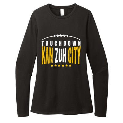 Fanatic KC Kansas City Touchdown KanzuhCity Red Kc TD Zone Womens CVC Long Sleeve Shirt