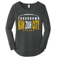 Fanatic KC Kansas City Touchdown KanzuhCity Red Kc TD Zone Women's Perfect Tri Tunic Long Sleeve Shirt