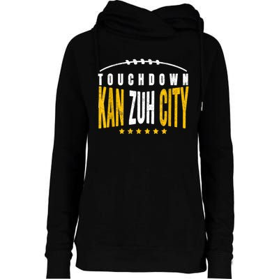 Fanatic KC Kansas City Touchdown KanzuhCity Red Kc TD Zone Womens Funnel Neck Pullover Hood