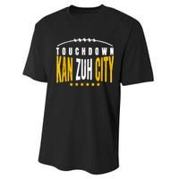 Fanatic KC Kansas City Touchdown KanzuhCity Red Kc TD Zone Performance Sprint T-Shirt