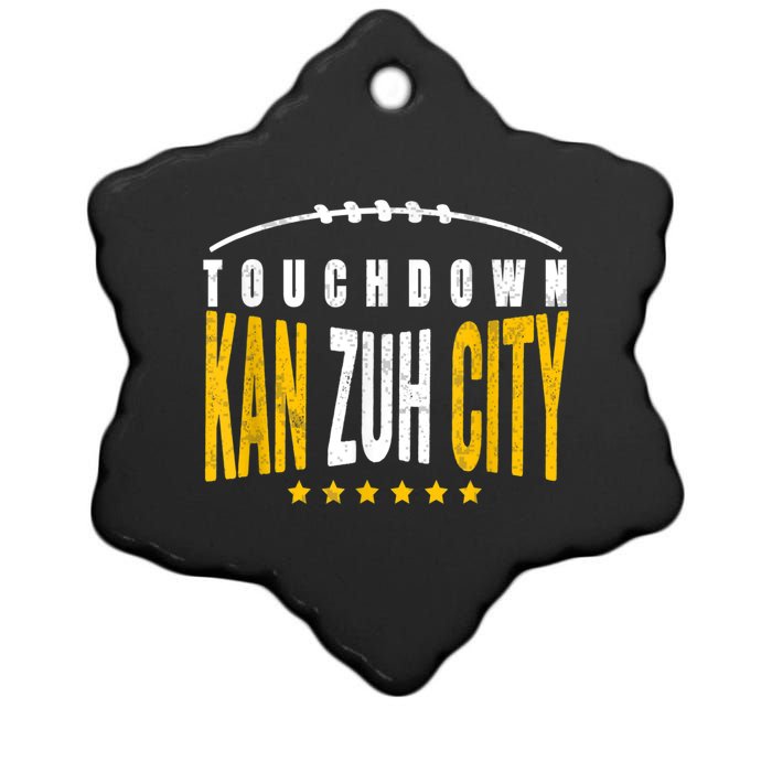 Fanatic KC Kansas City Touchdown KanzuhCity Red Kc TD Zone Ceramic Star Ornament