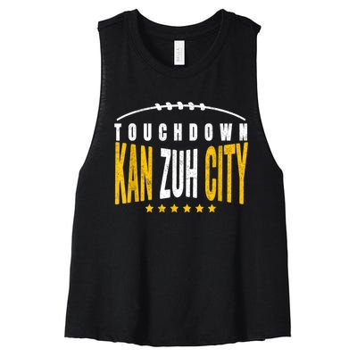 Fanatic KC Kansas City Touchdown KanzuhCity Red Kc TD Zone Women's Racerback Cropped Tank