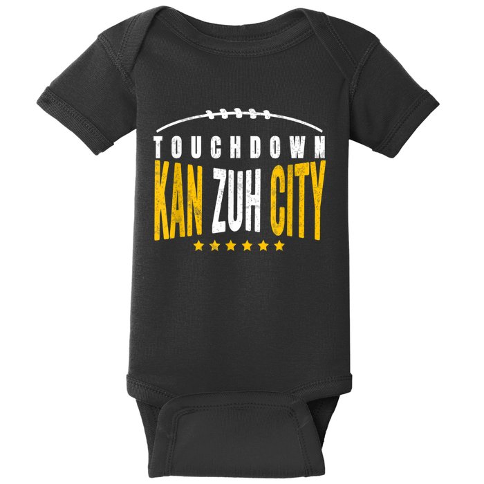 Fanatic KC Kansas City Touchdown KanzuhCity Red Kc TD Zone Baby Bodysuit