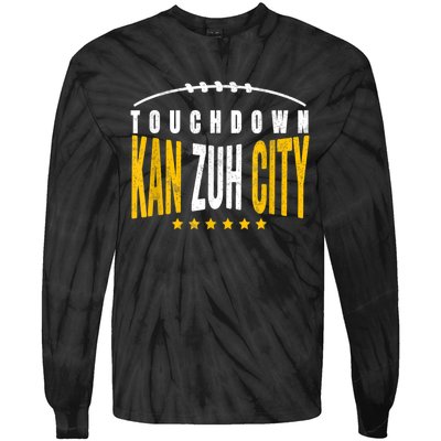 Fanatic KC Kansas City Touchdown KanzuhCity Red Kc TD Zone Tie-Dye Long Sleeve Shirt