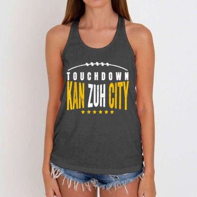 Fanatic KC Kansas City Touchdown KanzuhCity Red Kc TD Zone Women's Knotted Racerback Tank