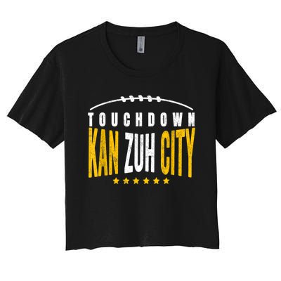 Fanatic KC Kansas City Touchdown KanzuhCity Red Kc TD Zone Women's Crop Top Tee