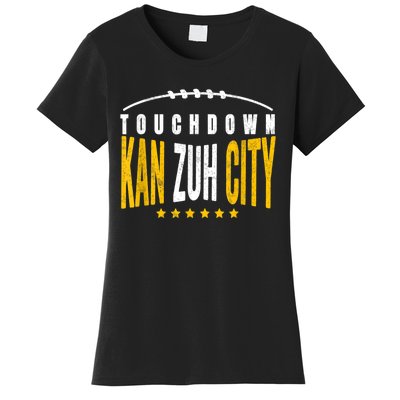 Fanatic KC Kansas City Touchdown KanzuhCity Red Kc TD Zone Women's T-Shirt