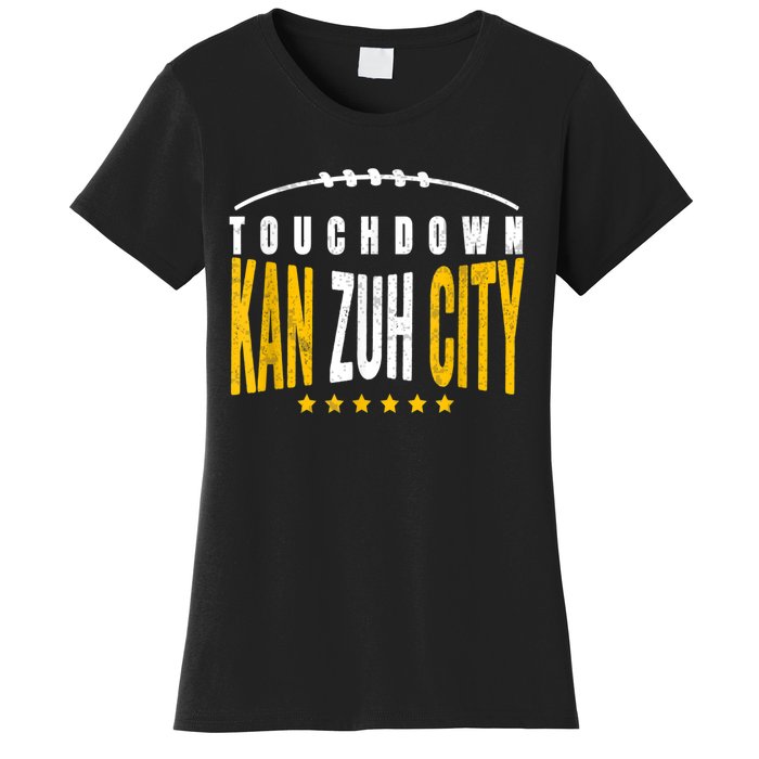 Fanatic KC Kansas City Touchdown KanzuhCity Red Kc TD Zone Women's T-Shirt