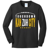 Fanatic KC Kansas City Touchdown KanzuhCity Red Kc TD Zone Kids Long Sleeve Shirt