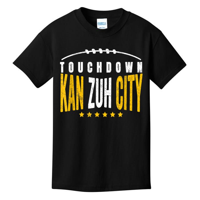 Fanatic KC Kansas City Touchdown KanzuhCity Red Kc TD Zone Kids T-Shirt