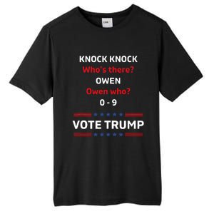 Funny Knock Knock Whos There Pro Trump 2024 Election Vote Tank Top Tall Fusion ChromaSoft Performance T-Shirt