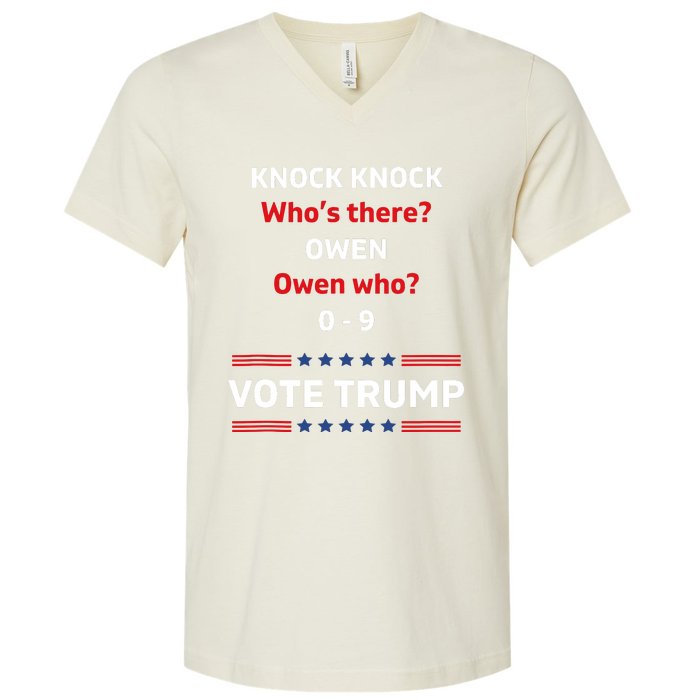 Funny Knock Knock Whos There Pro Trump 2024 Election Vote Tank Top V-Neck T-Shirt