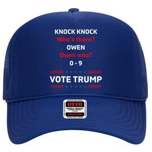 Funny Knock Knock Whos There Pro Trump 2024 Election Vote Tank Top High Crown Mesh Back Trucker Hat