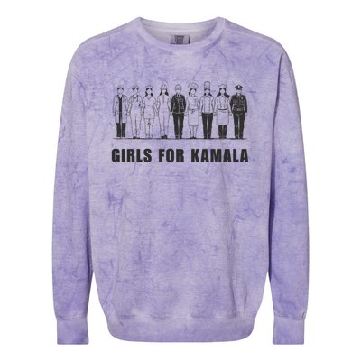 For Kamala Ladies Madam President Walz 2024 Cute Gift Colorblast Crewneck Sweatshirt