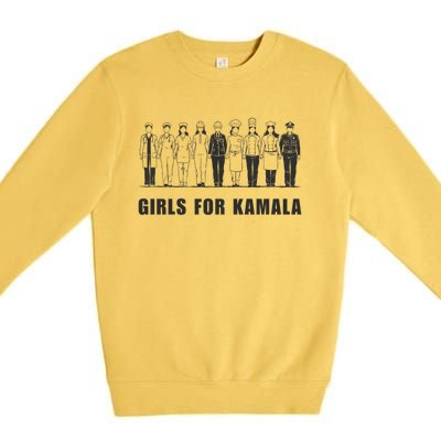 For Kamala Ladies Madam President Walz 2024 Cute Gift Premium Crewneck Sweatshirt