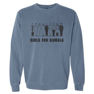 For Kamala Ladies Madam President Walz 2024 Cute Gift Garment-Dyed Sweatshirt