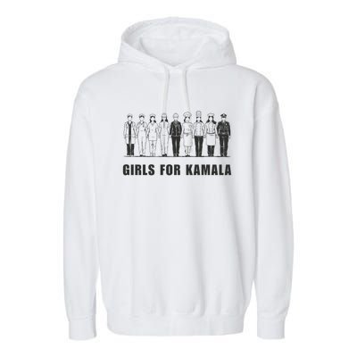 For Kamala Ladies Madam President Walz 2024 Cute Gift Garment-Dyed Fleece Hoodie