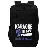 Funny Karaoke Legend Music My Cardio Vintage Microphone Impact Tech Backpack