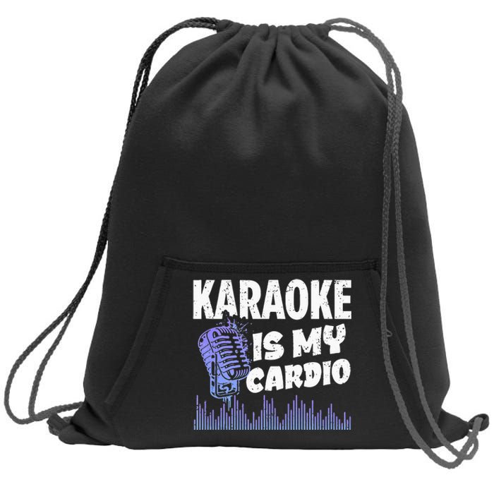 Funny Karaoke Legend Music My Cardio Vintage Microphone Sweatshirt Cinch Pack Bag