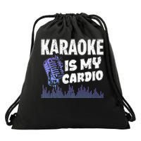 Funny Karaoke Legend Music My Cardio Vintage Microphone Drawstring Bag