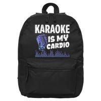 Funny Karaoke Legend Music My Cardio Vintage Microphone 16 in Basic Backpack