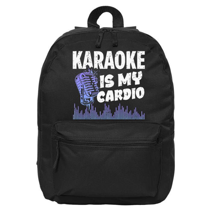 Funny Karaoke Legend Music My Cardio Vintage Microphone 16 in Basic Backpack