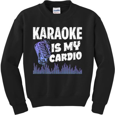 Funny Karaoke Legend Music My Cardio Vintage Microphone Kids Sweatshirt