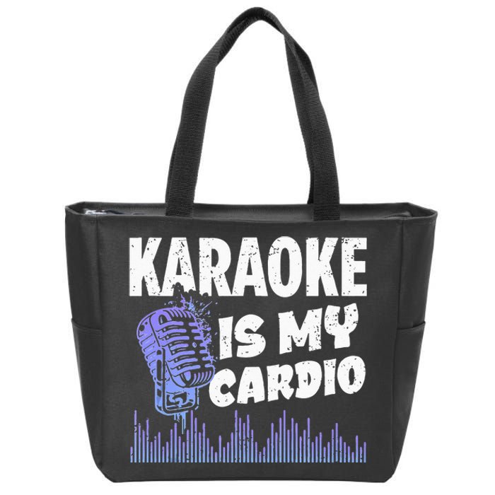 Funny Karaoke Legend Music My Cardio Vintage Microphone Zip Tote Bag