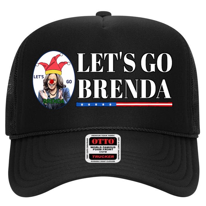 Funny Kamala Lets Go Brenda Laughin Harris High Crown Mesh Back Trucker Hat