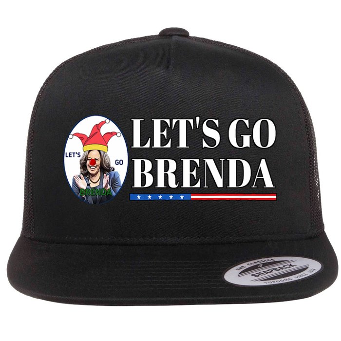 Funny Kamala Lets Go Brenda Laughin Harris Flat Bill Trucker Hat