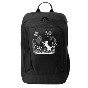 Flower Kitten Lover Butterfly Catching Net Floral Cat City Backpack