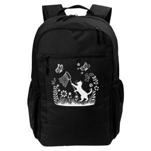 Flower Kitten Lover Butterfly Catching Net Floral Cat Daily Commute Backpack