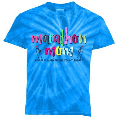 Funny Kdrama Marathon Mom Korean Drama Fan Gift Kids Tie-Dye T-Shirt