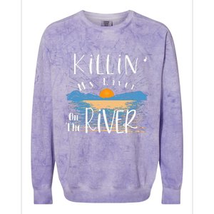 Funny Killing My Liver On The River Items Colorblast Crewneck Sweatshirt