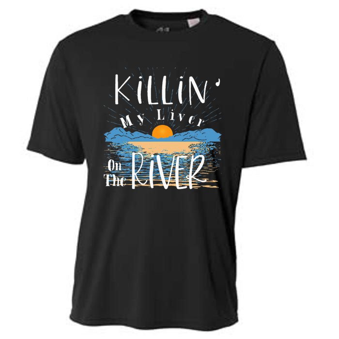 Funny Killing My Liver On The River Items Cooling Performance Crew T-Shirt