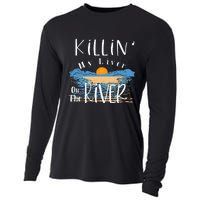 Funny Killing My Liver On The River Items Cooling Performance Long Sleeve Crew