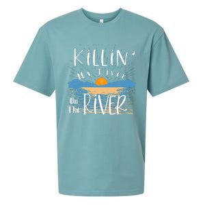 Funny Killing My Liver On The River Items Sueded Cloud Jersey T-Shirt