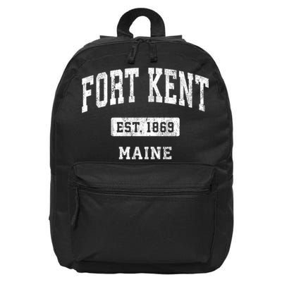 Fort Kent Maine Me Vintage Sports Established 16 in Basic Backpack