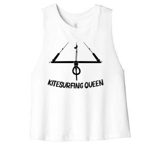 Funny Kitesurfing Mom Kiteboarding Kite Surfing Gift Women's Racerback Cropped Tank