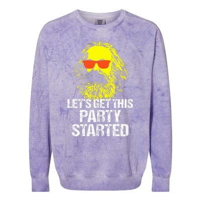 Funny Karl Marx Communist Party Colorblast Crewneck Sweatshirt