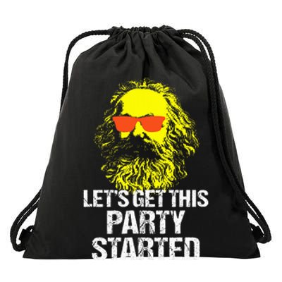 Funny Karl Marx Communist Party Drawstring Bag