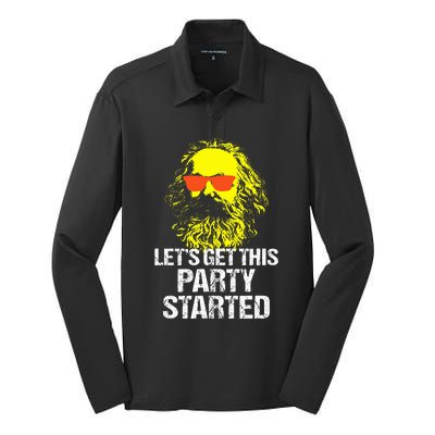 Funny Karl Marx Communist Party Silk Touch Performance Long Sleeve Polo