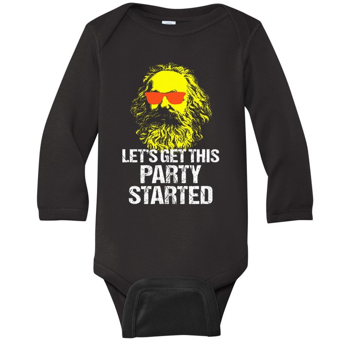 Funny Karl Marx Communist Party Baby Long Sleeve Bodysuit