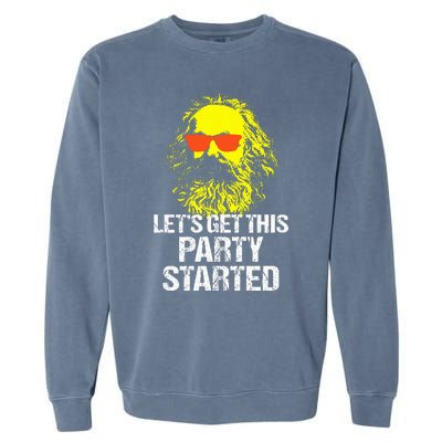 Funny Karl Marx Communist Party Garment-Dyed Sweatshirt