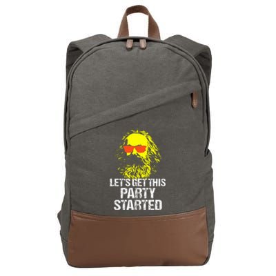 Funny Karl Marx Communist Party Cotton Canvas Backpack